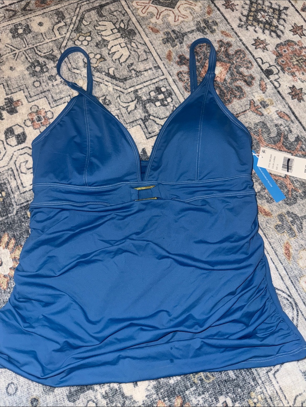 NWT Bleu by Rod Beattie Women's V-Neck Tankini Top Sz 12 - Picture 3 of 7
